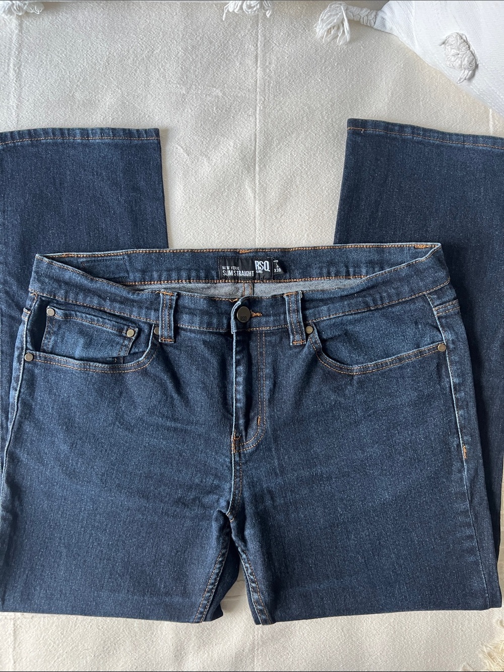 RSQ Dark Blue Slim Straight Leg Men’s Jeans